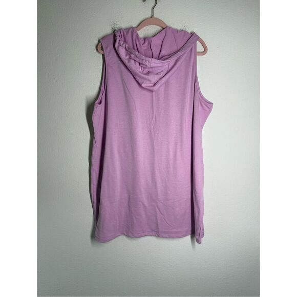 Cyrus Women's Sleeveless Open Front Cardigan Hooded w/Pockets Plus Size 2X Pink - Picture 4 of 9